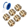 sourcing map 6Pcs 1/8 NPT Brass Pipe Plug Fitting, Male