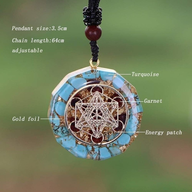 Orgonite Metatron Cube, Merkaba Yoga Pendant, Necklaces Chakra Stones, Orgonite