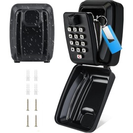 ViperSafe - Outdoor Wall Mounted Key Safe Box with 12-digit combination lock and Weatherproof cover, Ideal for Home/Garage/Office/School & Home Rentals (Black) - 12 Months Warranty