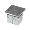 Enerlites 975549-S-D Nickel Plated Brass 2-Gang Floor Box Flip Open