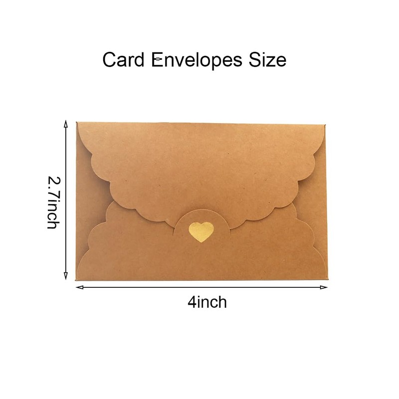 20CS Present Card Envelopes Kraft Paper Envelopes Mini Present Envelopes
