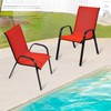 Bylring Stackable Outdoor Dining Chairs Textilene Fabric Metal Frame 330