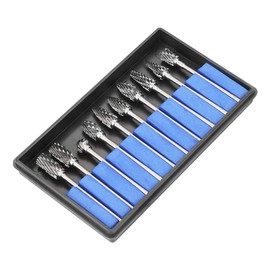 Rotary Burr Set, 10pcs 2.35*6mm Tungsten Carbide Rotary Files Metalworking Carving Tool Set for Dremel Rotary Tools Woodworking Engraving Drilling