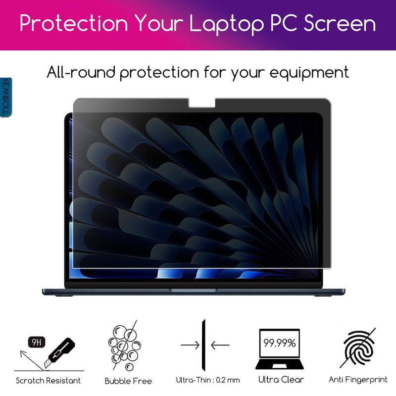 KEANBOLL Privacy Tempered Glass Screen Protector Designed for MacBook Pro