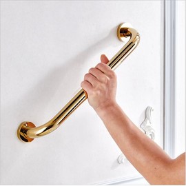 Inchant Solid Brass Grab Bar Bathroom Golden Hand Rail Shower Grip Concealed Wall Mounting 30cm