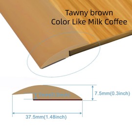 Floor Rubber Transition Strip Self Adhesive Carpet to Tile Transition Strip Edging Trim Strip for Threshold Transitions with a Height Less Than 5 mm/0.2in (Tawny Brown, 6.56FT)