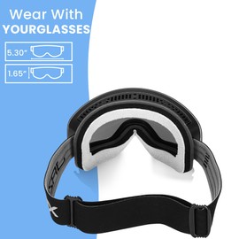 JRZHX Premium Ski Goggles for Men & Women, Anti-Fog Snowboarding Goggles with UV400 Protection (Silver, One Size)