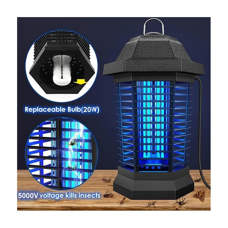Bug Zapper Large Coverage 1/2 Acre, Weatherproof, Light Sensor, Mosquito