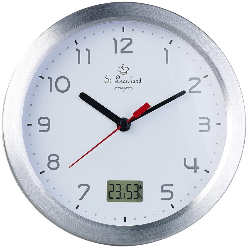 St. Leonhard Radio Wall Clock: Bathroom Radio Wall Clock with