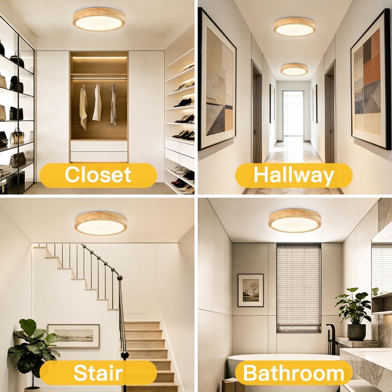 Modern Flush Mount Ceiling Light 11.8 Inch, LED Ceiling Light