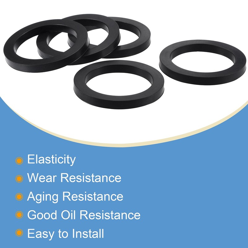 sourcing map Pack of 8 Nitrile Rubber Flat Washer 2