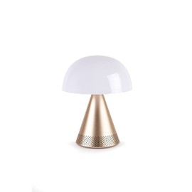 Lexon Mina L Audio 2 in 1 Mushroom Table Lamp and Wireless Bluetooth Speaker, 9 LED Color Mood Lamp for Bedrooms & Living Room & Music Player - Soft Gold
