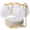SJORHNUS Tea Cups Holder,Gold Metal Coffee Cup Tea Cups Rack,Foldable