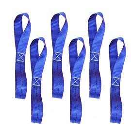 6 Pack Fastening Loops 25x400mm Soft Loop Tie Down Strap Heavy Duty Nylon Tie Down Straps for ATV UTV Motorcycle - Blue