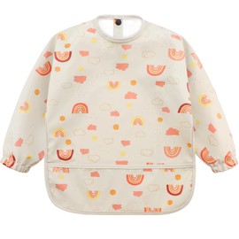 Accmor Long Sleeve Baby Bib, Full Sleeve Bib, Baby Toddler Waterproof Sleeved Bibs Smock, Machine Washable