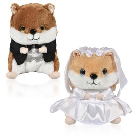 Forest & Twelfth Bride & Groom Set 2 Belly Buddies, Stuffed Animal Toys to Celebrate Love, 8.5Inch Stuffed Animal Toy Gifts for Weddings, Engagement Parties, Anniversaries, Proposals, Décor (8.5 Inch)