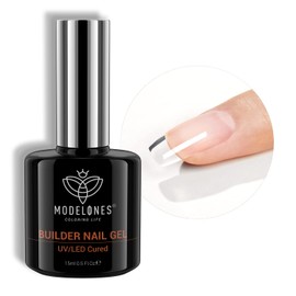 Modelones 7 in 1 Clear Gel 15ml Basecoat, Nail Protector, Nail Builder Gel, Repair Broken Nails, Lengths, Sequin Glue, Professional Nail Repair Supplies, Thickness, Nail Gel, UV/LED Compatible (Clear), Easy Nail Art, Recommended for Beginners