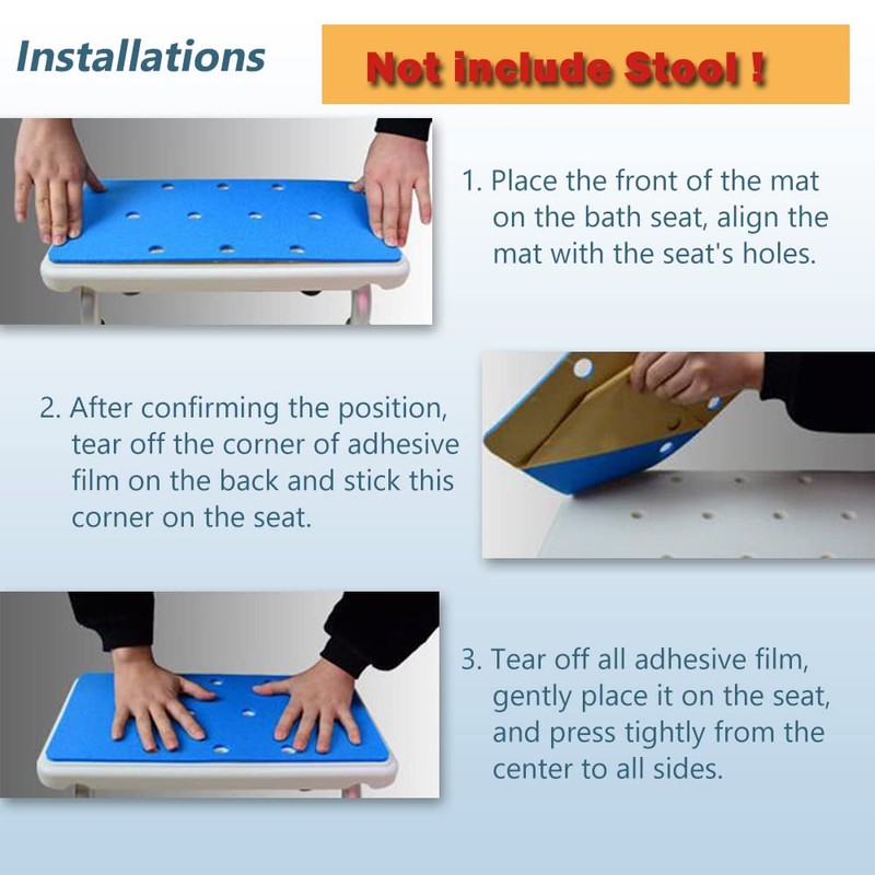 Bath Chair Seat Mat - Elderly Shower Bench Cushion Non-Slip