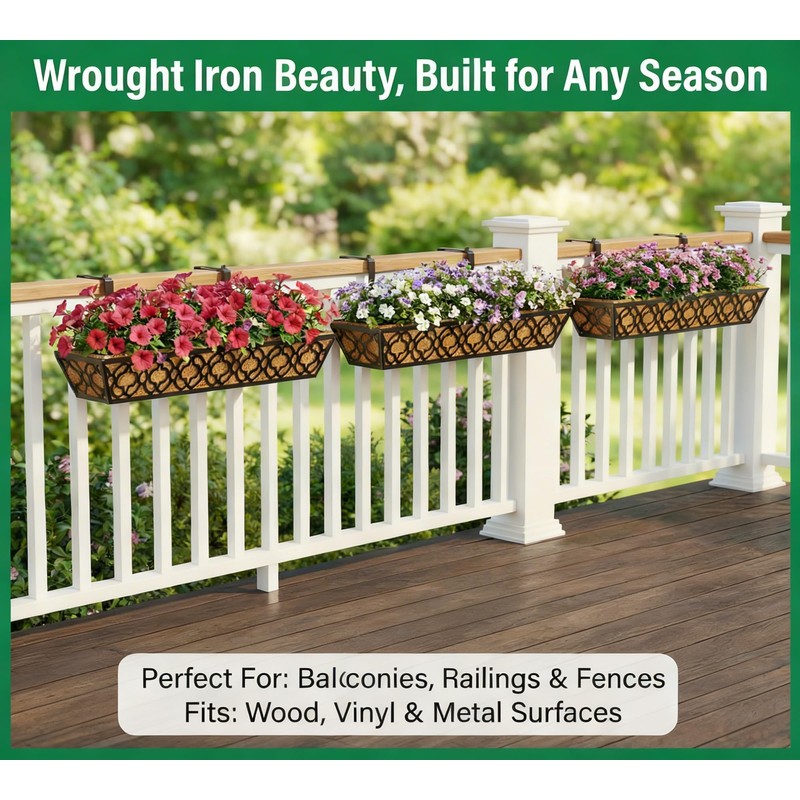 Y&M 4pcs 30" Horse Trough Window Boxes with Coconut Coir