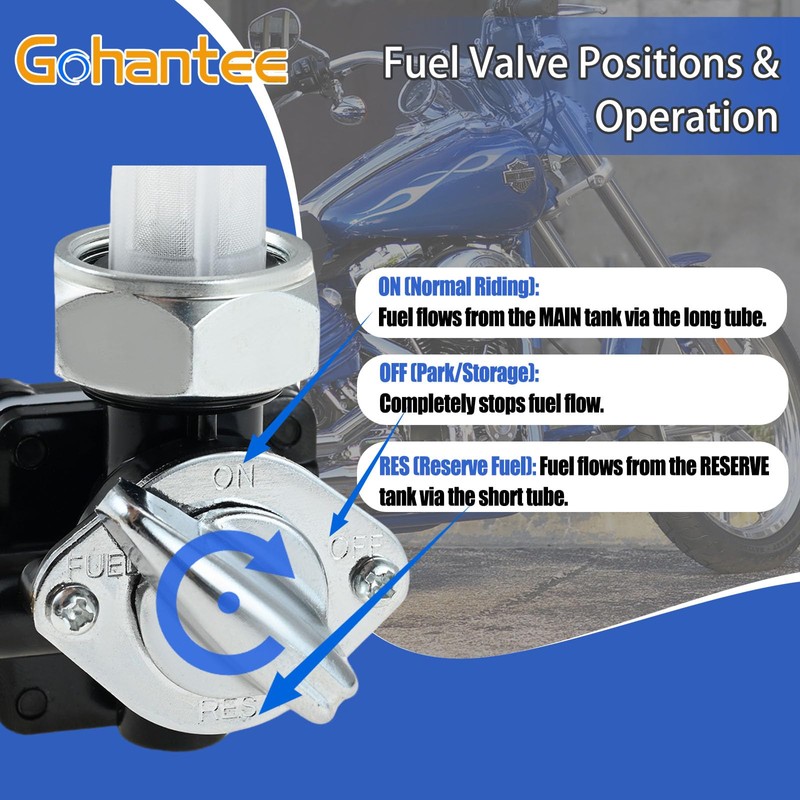 Fuel Valve Petcock with Male Thread Replacement for Harley