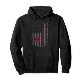 Paramedic American Flag USA EMS EMT first responder Pullover Hoodie