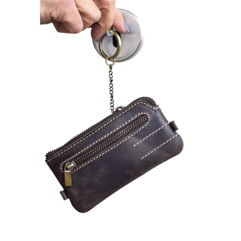 Keycase LEAS, Genuine Leather, brown - ''LEAS Vintage-Collection''