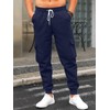 TRFIC Mens Fleece Cargo Sweatpants Heavyweight Elastic Waist Pants with