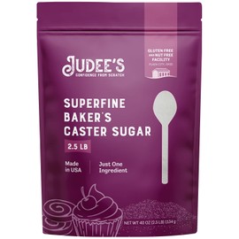 Judee's Superfine Caster Sugar - 2.5 lbs - Delicious and 100% Gluten-Free - Bakers Sugar for Homemade Treats, Baked Goods, and Toppings - Airy and Smooth