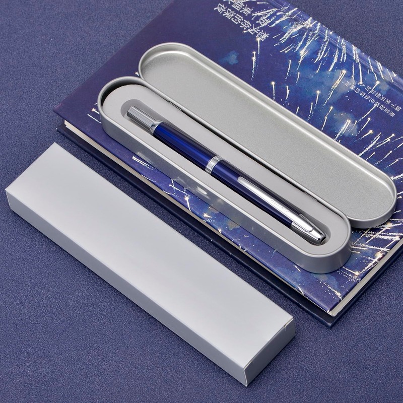 Wikult Jinhao 10 Press Fountain Pen with Box, Dark Blue