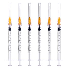 1ml/cc Disposable Syringe with 25 Gauge 1 Inch ,Individual Package,Pack of 20