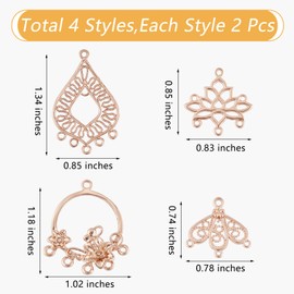 COGCHARGER 8 Pieces Mixed Shape Brass Charm Pendants Brass Lotus Flower Charm Tibetan Style Pendant for Jewellery Necklace Bracelet Earrings Making Crafts