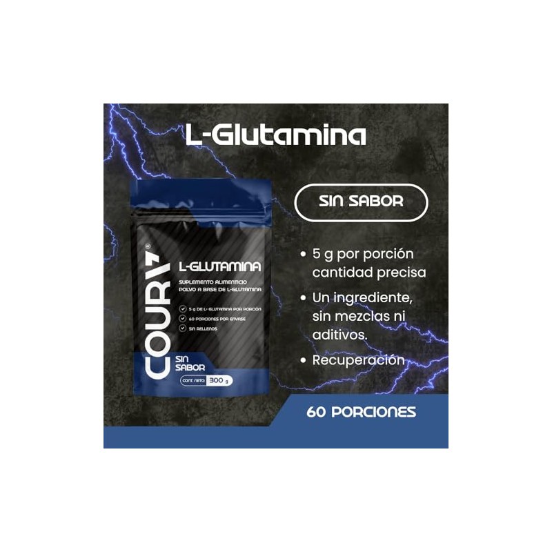 COURA Glutamina Micronizada Pura en Polvo - Sin Sabor