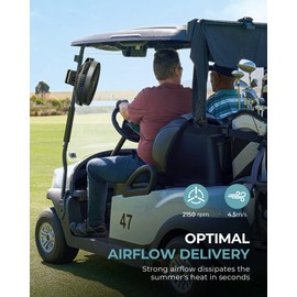 xasla 10000mAh Portable Rechargeable Clip on Fan, 8-inch Battery Operated, 4 Speeds, 24 Hours Work Time for Outdoor, Camping, Golf Cart, Home & Office Use (Blue)