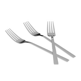 Forchette da Tavola Set da 3-21 cm in Acciaio Inox 18/10 con Finitura Specchio, Manico Sottile Ergonomico, Antiruggine, Lavabili in Lavastoviglie