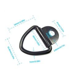 Asudaro 8/10 x Heavy Duty V-Ring Tie Down Hooks, Carbon Steel Anchor Ring, Bearing 1000 kg-1500 kg, for Trailers, Trucks, Vans, Boats