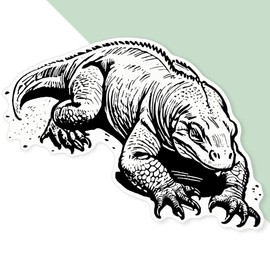 Extra Large 460mm 'Komodo Dragon' Permanent Sticker Decal for Cars/Windows/Bins/Walls (DW00111055)