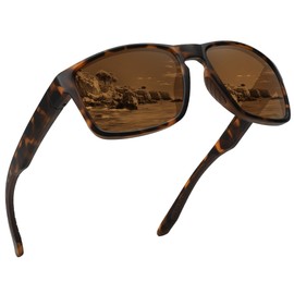 Ofwin Sports Polarized Sunglasses for Men Women UV Protection Unbreakable Driving Running Fishing Hiking Sun Glasses Matte Tortoise Frame/Brown Lens