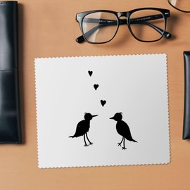 2 x 'Two Little Love Birds' Microfibre Lens/Glasses Cleaning Cloths (LC00032052)