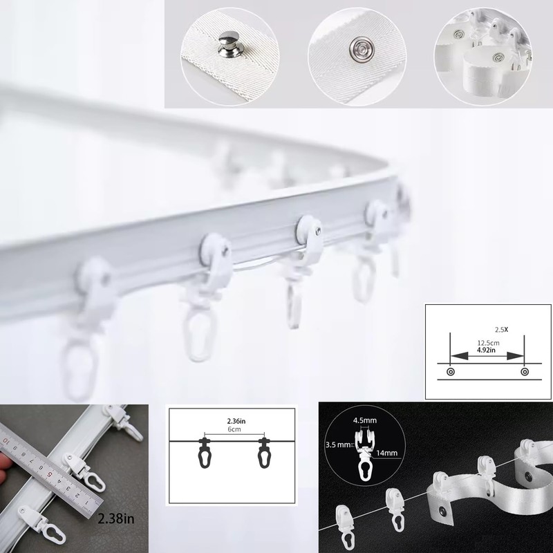 Ripple Fold Wave Curved Pole Bay Window Bendable Curtain Track