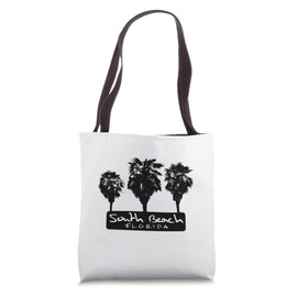 Oversized Palms Print - Creative South Beach, FL - Black Tote Bag