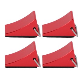 4PCS RC Model Car Wheel Chock Good Fixation Anti Slip Bottom RC Aluminum Alloy Wheel Chock for Redcat Gen8 for Axial SCX10 Red