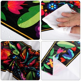 Oudain 12 Pcs Fiesta Tablecloth 108 x 54 Inch Plastic Tablecover Mexican Waterproof Tablecloth Disposable Table Cover for Taco Night Festive Mexican Fiesta Wedding Party Decoration (White)