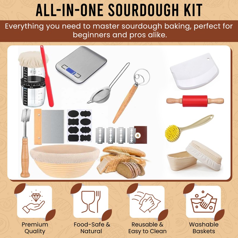 Sourdough Starter Kit with Scale - Sourdough Bread Baking Supplies
