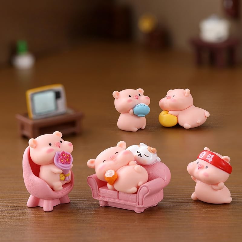 Opexicos 12Pcs Adorable Car Interior Decorations Cute Piggy Car Ornaments