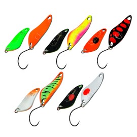 D-Ocean Trout Fishing Spoon 2.5 g 5 Pieces Fishing Trout Spoon Trout Fishing Trout Spoons Hooks Set Length 32 x 20 mm with Box Fishing Bait Trout Fishing Spoon (02)