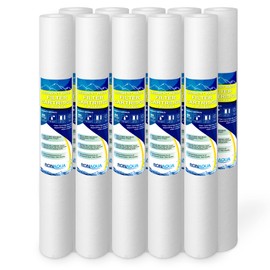 Standard Whole House Melt-blown Four Layers Filtration Polypropylene 5 Micron Sediment Filter 20” x 2.5” Fits 20” x 2.5” Housings. Compatible with FPMB5-20, FPMB520, SDC-25-2005/4, VX05-20 Pack of 10
