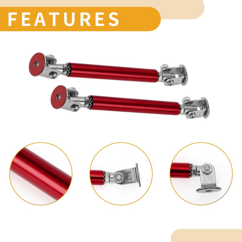 Partuto 2pcs 7.5cm/2.95in Car Splitter Support Rods Adjustable Front Rear