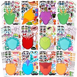 JOYIN 36 hojas de adhesivos de dinosaurios, crea tu propia mezcla de dinosaurios y combina adhesivos de animales para bolsas de fiesta, suministros de fiesta para niños