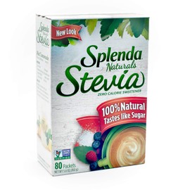 SPLENDA Naturals Stevia Sweetener: No Calorie, All Natural Sugar Substitute w/ No Bitter Aftertaste. Single Serve Granulated Packets (80 count)