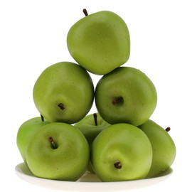 Gresorth 6pcs High Grade 7cm Size Fake Green Apple Decoration Artificial Realistic Fruit Simulation for Home Party Christmas Display